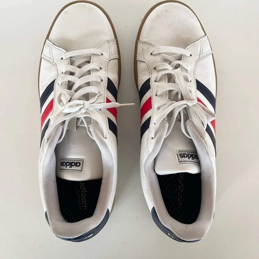 Adidas Men's Grand Court 'Active Red' White Tennis Sneakers EE7888, 12